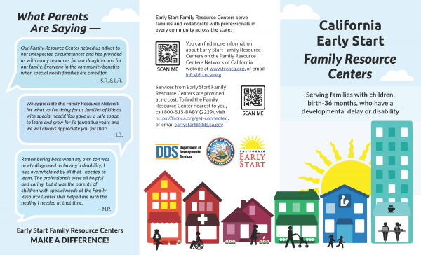 Family Resource Centers brochure outside spread.