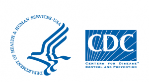 Logo for Centers of Disease Control and Prevention in blue on a white background